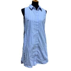 Simply Noelle Small/Medium Cotton Blend Button Down Sleeveless Shirt Dress